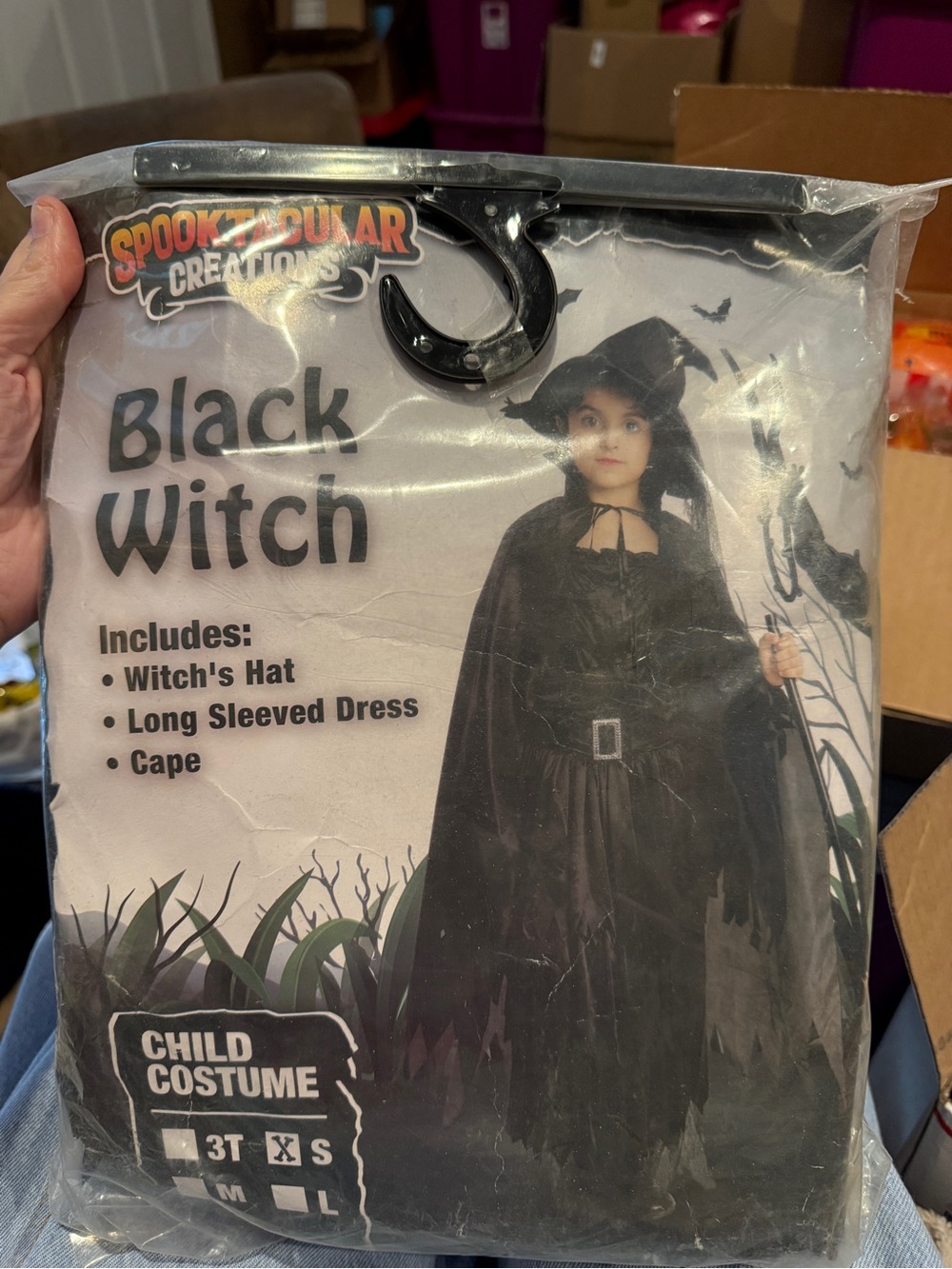 Black Witch Kids Costume - Includes Hat, Dress & Cape